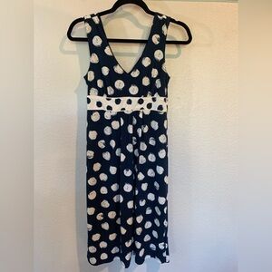 362. Merona Sleeveless Polka Dot Dress Navy & White, Fit & Flare